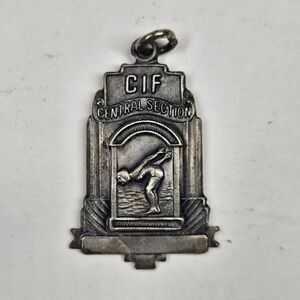 CIF Central Section Swimming Medal Award Charm Pendant 1974 Vintage